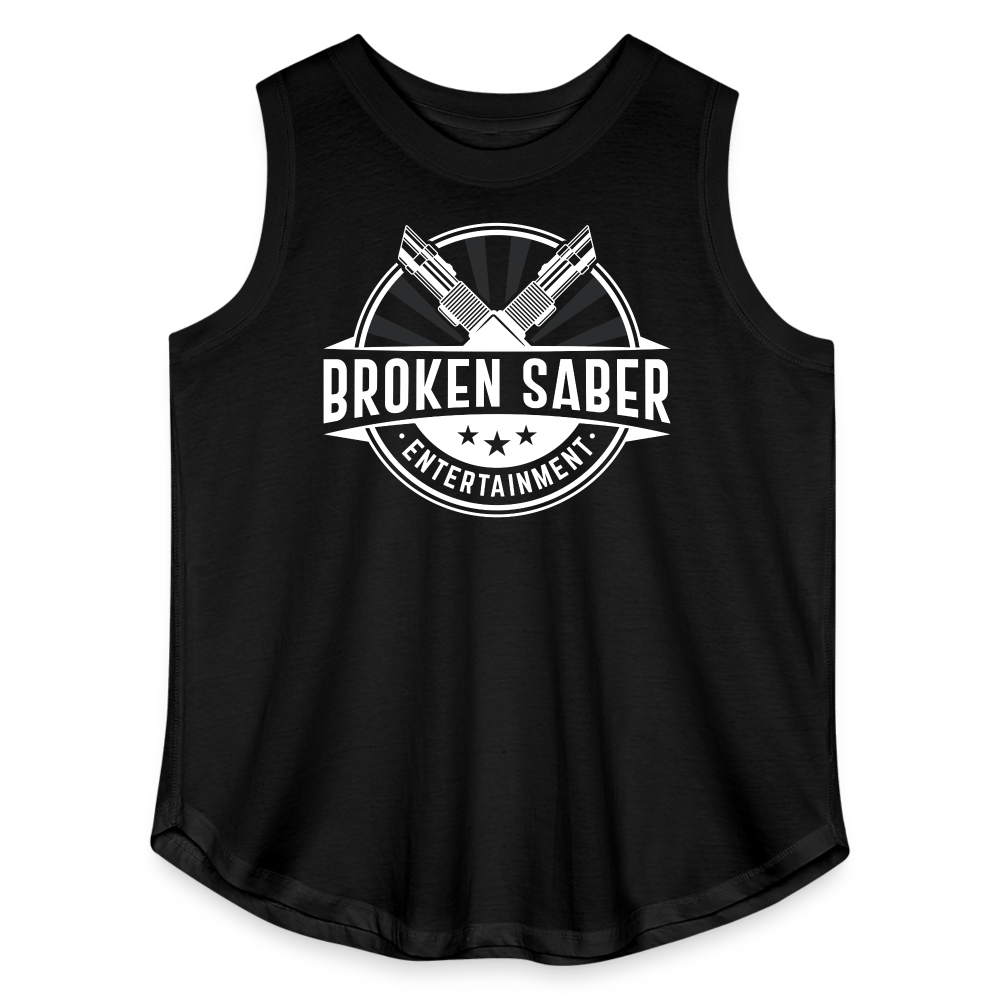 Women's Curvy Relaxed Tank Top - black