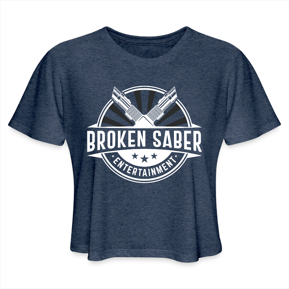 Women's Cropped T-Shirt - heather navy