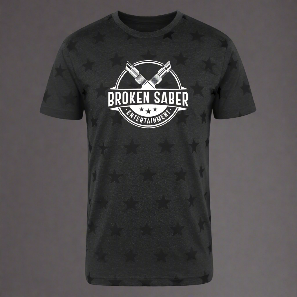 Unisex Adult Star Printed T-Shirt - charcoal star