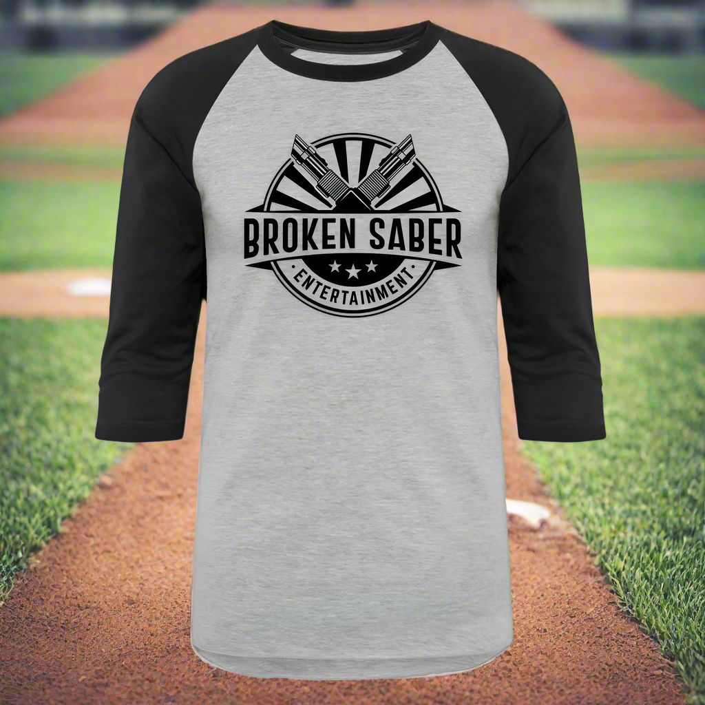 Broken Saber Logo Raglan - heather gray/black